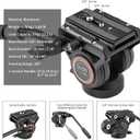 Cayer CF2451 Carbon Fiber Tripod Kit, 75 inches Video Tripod Leg with Fluid Head, 4-Section Tube Stand Convertible to Monopod for DSLR Camera, Video Camcorder, Max Load 13.2lb