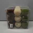 Senjie 18 PCS Velvet Ornaments Balls Sets for Christmas Tree 3.15inch Multicolor Flocked Christmas Balls Assortment for Xmas Tree Holiday Decor (Brown,Green and Khaki Each 6pcs)