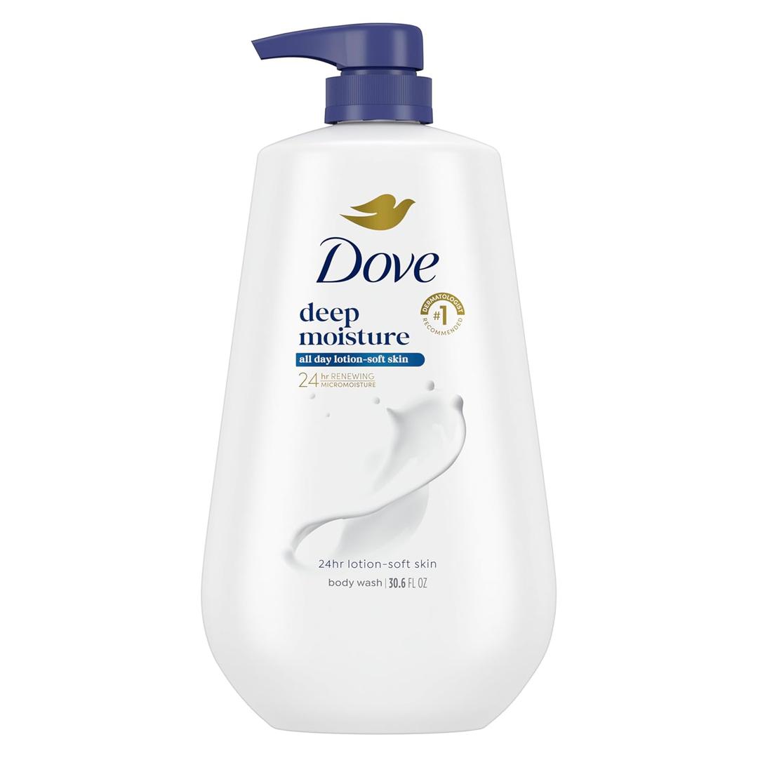 Dove Body Wash Deep Moisture for 24hr LotionSoft Skin Moisture Moisturizing Skin Cleanser with No Sulfates No Parabens 30.6 oz