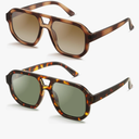 livho Trendy Polarized Square Aviator Sunglasses Women Men Square Eyewear Frame, Retro Sun Glasses for Women Men 2025 Shades, Color Brown Tortoise/Brown + Brown Tortoise/Green