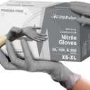FifthPulse Cool Gray Nitrile Disposable Gloves - Latex Free food Safe Cleaning and Cooking Gloves, Medical Exam Gloves