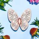 Fitlink for Apple Watch Band 38mm 40mm 41mm 42mm 44mm 45mm 49mm, Bling Butterfly Jewelry Diamond Rhinestone Metal Strap for Apple Watch Series 8/7/6/5/4/3/2/1/SE/SE2/Ultra