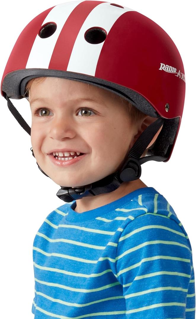 Radio Flyer Kids Helmet, Red, for Kids 2-5 Years Old, Adjustable Size, Passes U.S. Bicycle Helmet Safety Standard, Great for Bicycles, Scooters, Skateboards and More