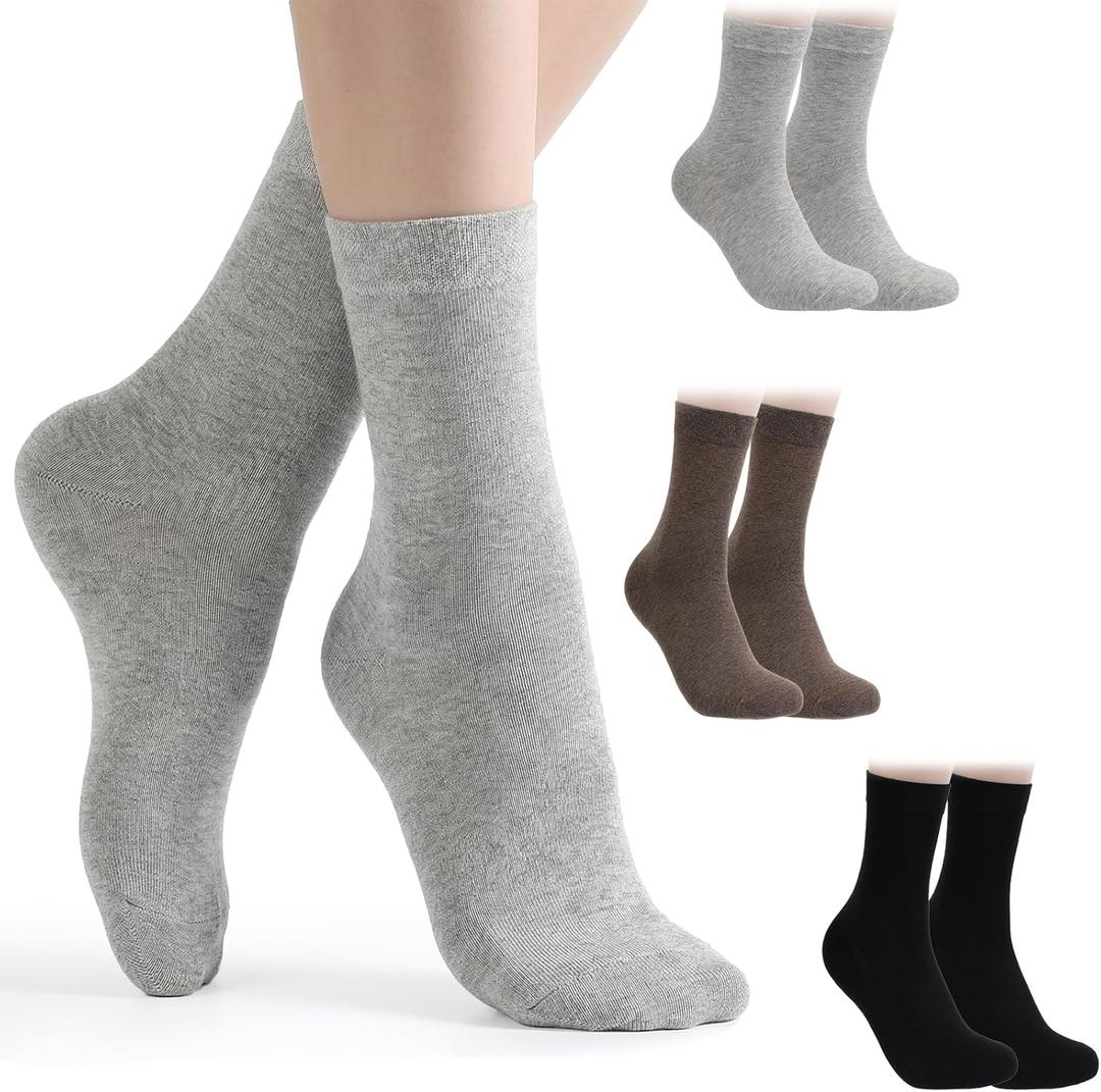 3 Pairs Silicone Heel Socks Moisturizing Spa Gel Socks for Dry Cracked Feet - Black, Gray, Coffee