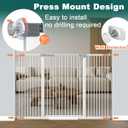 Fairy Baby 40.5" Extra Tall Baby Gate for Stairs Doorways, Fits 29.5" to 40.5" Wide Openings, Auto Close Extra Wide Dog Gate Indoor for The House, Metal Pressure Mounted Pet Cat Gate for Kids, White