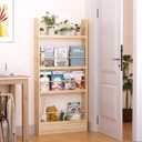 Behind the Door Shelf, Kids Bookshelf 4-Tier, Slim Wall Book Shelf for Kids Rooms, Wall Shelves, Behind the Door Storage. Wooden Storage Organizer & Bookecase Child Bookshelves for Books Fits Bedroom