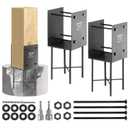 8"x8" (Actually 7.5"x7.5") Heavy Duty U-Shaped Fence Post Holder Bracket, Wet Concrete Post Bracket, for Deck railings, Fences, gazebos Wet Concrete Foundation Support (Dark Gray-2 Pack)