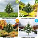 21" Artificial Bushes with White Berries, 2 Pack Cedar Topiary Shrubs Artificial Outdoor Plants with Ground Stakes, UV Resistant Faux Outdoor Plants for Front Porch,Garden,Backyard,Room Decor