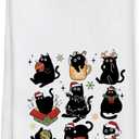 Cat Christmas Decor  Black Cat Christmas Towels for Bathroom Kitchen