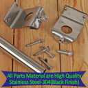 2 Pack 6.5 FT Stainless Steel String Lights Pole Bracket/Holder for Deck Railing Wood Posts, Black