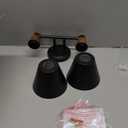 FEMILA Black Bathroom Light Fixtures, 2-Light Bathroom Vanity Lights Over Mirror with Hammered Metal Shade, Modern Wall Sconces Lighting for Kitchen Bedroom Living Room, 4FG59B-2W BK (15")