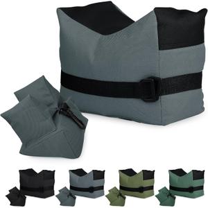 Twod Outdoor Shooting Rest Bags - Target Sports Bench Rest with Front & Rear Support SandBag Stand Holders for Gun Rifle Shooting Hunting Photography - Unfilled (Gray)