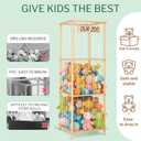 Honeyera Stuffed Animal Storage & Organizer with Stuffies Freshener Spray, Wooden Cute Zoo Toy Holder for Toddler Rooms, Playrooms & Bedrooms