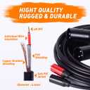 Dual XLR Male to RCA Cable 5Ft, Heavy Duty 2 XLR to 2 RCA HiFi Stereo Audio Connection Microphone Cable.