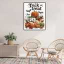 Halloween Diamond Painting Kits for Adults Beginners,Pumpkin 5D DIY Diamond Art Kit Trick or Treat Full Round Drill Diamond Dot Gem Art for Adults,Paint with Diamonds Pictures Adult Crafts Diamond Kit