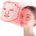 SDKWDH Led Face Mask Light Therapy At Home, 7 Colors LED Face Mask Light Therapy, Red Light Therapy Mask for Face, Pink