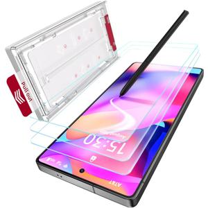 X-it 3-Pack HD Screen Protector for Samsung Galaxy S25 Ultra, [100% Fingerprint Unlock], 9H+ Tempered Glass, [Automatic dust Removal], 10x Military Protection, [Bubble-Free], Case Friendly (Clear)