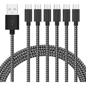 Micro USB Cable Android Charger [6-Pack 5ft] Nylon Braided Fast Sync&Charging Cord for Android, Samsung, Nexus, LG, HTC, Nokia, Sony, and More