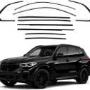 Stainless Steel Window Trim Chrome Delete 10Pcs Compatible with BMW X5 G05 2019-2026 Glossy Black Weatherstrip Window Moulding Strip Trim Blackout Kit