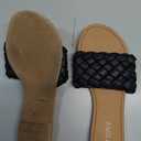 FITORY Womens Flat Sandals Fashion Round Open Toe Slip On Slides with Braided Strap Slippers for Summer Size 9