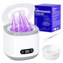 Estefanlo Ultrasonic Retainer Cleaner, 45kHz Retainer Cleaner Machine with LED Digital Auto Timer, 200ML Ultrasonic Cleaner wiht 3 Retainer Cleaner Modes for Denture, Aligner, Mouth Guard,Night Guard