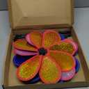 4PCS 11.4" W x 28" H Reflective Pinwheels Sparkly Lawn Wind Spinners Colorful Rainbow Windmill for Garden Decoration Bird Devices Deterrent to Scare Birds Away (Multicolor-2 Four Colors)