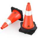 RoadHero Orange Traffic Safety Cones 18 Inch with Weighted Base, 4 Pack