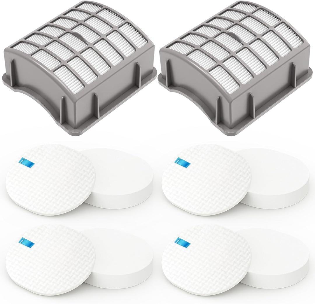 Colorfullife 4 Foam + 2 Post-Motor Filters for Shark Navigator Professional NV70, NV71, NV80, NVC80C, NV90, NV95, UV420 for Shark Rotator Professional XL Capacity NV90 Replacement Parts XFF80 XHF80