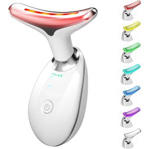 7 in 1 Face Massager Tool, Red Light Therapy for Face and Neck, Red Light Therapy Wand, Face Lift Device for Skin Care, White