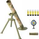 Mortar Launcher Playset for Kids 6-12 Years Old, Soft Foam Rocket Kids Play Set with 5 Safety Foam Shells for Boys and Girls (Five Shells Yellow)