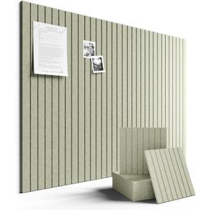 Fluxynara Large Felt Bulletin Board 48" x 36" Cork Board Alternative-12 Pack with 70 Safe Removable Adhesive Tabs, Cork Boards for Walls Cork Board for Home Office Classroom Pin Board - Sage Green