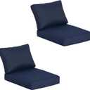 23.5"x27" Outdoor Deep Seat Patio Cushions Set of 2, Deep Seat Bottom Resilient Foam Filling Water-Resistant Stain-Resistant UV Resistant Weather Resistant with YKK Zippers, Midnight