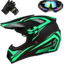 Motorcycle Helmet, Motocross ATV Helmet with Gloves, Glasses, for Adults, Small 