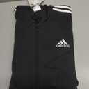adidas mens Essentials Fleece 3-stripes Full-zip Hoodie Black Large