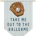 AGMDESIGN Take Me Out To The BallGame Pennant Flag Banner, Vintage Baseball Wall Decor for Toddler Boys Sports Room Nursery Classroom, Sports Decor for Kids Bedroom, Ballgame Lovers Gifts for Son Teen