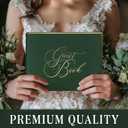 Wedding Guest Book  Guest Book Wedding Reception  Polaroid Guest Book for Wedding  Polaroid Wedding Guest Book, Green Linen with Gold Foil, 100 Acid-Free Pages