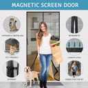 YRH Fiberglass Magnetic Screen Door,Heavy Duty Enhanced Fiberglass Mesh, Self-Sealing Closure with Stay Open Buckles (Fit for Door Size:32x78 Inch,Screen Itself Size:34x80 Inch,Black)