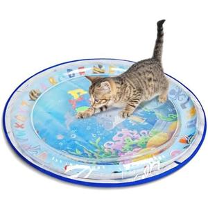 Toptakeit Cat Water Sensory Play Mat with Extra Protective Cover, Thickened Cat Water Mat Bed for Cats Dogs Kittens Puppies.2 packs
