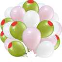Hungdao 50 Pcs Martini Themed Party Decorations 10 Inch Martini Balloons for Bachelorette Party Bar Birthday Wedding Bridal Baby Shower Supplies(Olive,Pink,White)