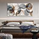 AOZEMI Abstract Art Wall Decor Light Blue Wall Art Brown Canvas Art Print Modern Large Artwork for Bedroom Bathroom Living Room Office 29"x 59"