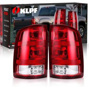 OKLPF Rear Brake Tail Light Compatible With 2007-2014 GMC Sierra 1500 2500HD 3500HD Replace 25958484 25958485,Replace Red Taillight Assembly,Included Bulbs and Harness,Driver and Passenger Side