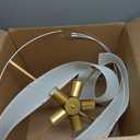 VILUXY Gold Semi-Flush Mount Ceiling Light Fixture with 24" Large White Fabric Drum Shade 5-Light for Bedroom Dining Room Entryway Round Ceiling Lamps