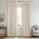 MIULEE Non-See-Through Privacy Linen Curtains 2 Panels, Light Filtering Window Curtains Farnhouse Textured Back Tab Semi Sheer Drapes for Bedroom Living Room, 52 x 84 Inches Long, Linen