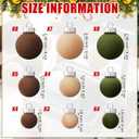 48 Pcs Velvet Christmas Balls Flocked Christmas Tree Ornaments Xmas Plastic Shatterproof Neutral Hanging Ornament for Xmas Tree Home Party Decorations(1.57/1.97/2.36 Inch,Classic Color)