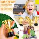Mini Trophies Bulk for Kids, 9Pcs Plastic Gold Small Trophy Cups, Golden Award Trophy Cups for Classroom School Rewards, Sports Tournament Winning Prizes Party Favor