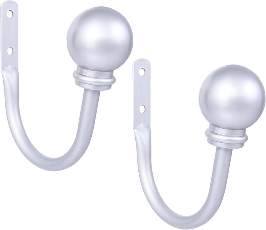 Kenney Chelsea Ball End Curtain Holdback Set, Antique Pewter, Set of 2