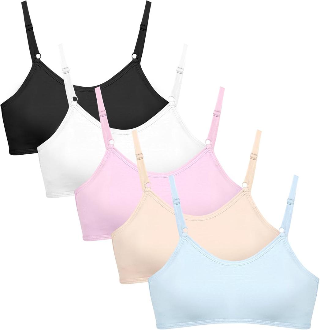 Nubofy Teens Training Bras for Girls Kids Padded Tweens Bra Adjustable Straps, Size: One Size