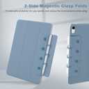 for iPad Air 7/6/5/4 Magnetic Case, Slim Smart Folio for Air 5th/4th Generation 10.9 Inch 2022/2020 Model, Trifold Stand Case for iPad Air 11 inch M3/M2 2025/2024, Auto Sleep/Wake(Misty Blue)