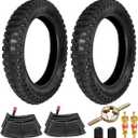 FVRITO 12.5x2.75 (12-1/2x2.75) Knobby Tire & Inner Tube for Razor MX350 MX400 Dirt Rocket X-Treme X-560 Heavy Duty Scooter Tao Tao 47cc 49cc Kids Mini Pocket Dirt Pit Bike Straight Valve Stem Cap 2PCS