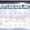 2026 Desk Calendar Wall Calendars, Large 17" x 12", November 2025 - December 2026 Monthly Planner Desktop, 14 Months Planning Organizing for Home, School, Office, Holiday, Background Doodle Letter 3 Pack